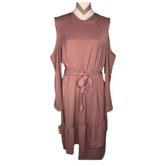 Lost Ink Nordstrom Cold Shoulder Dress Dusty Rose NWT size 20 - Picture 2 of 6
